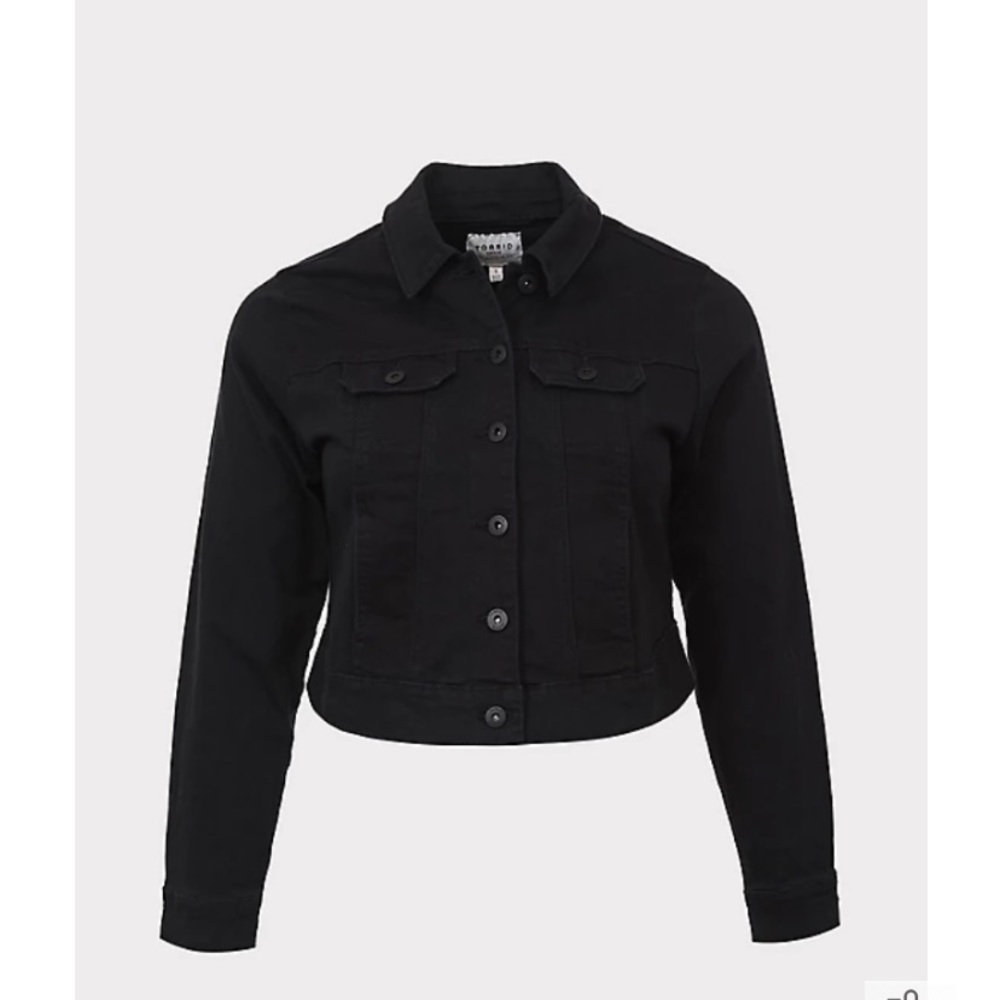 Torrid Black Cropped Denim Jacket